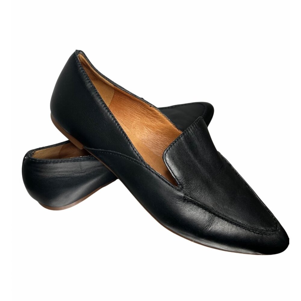 Madewell Frances Black Leather Loafers Size 6.5 - Picture 6 of 10